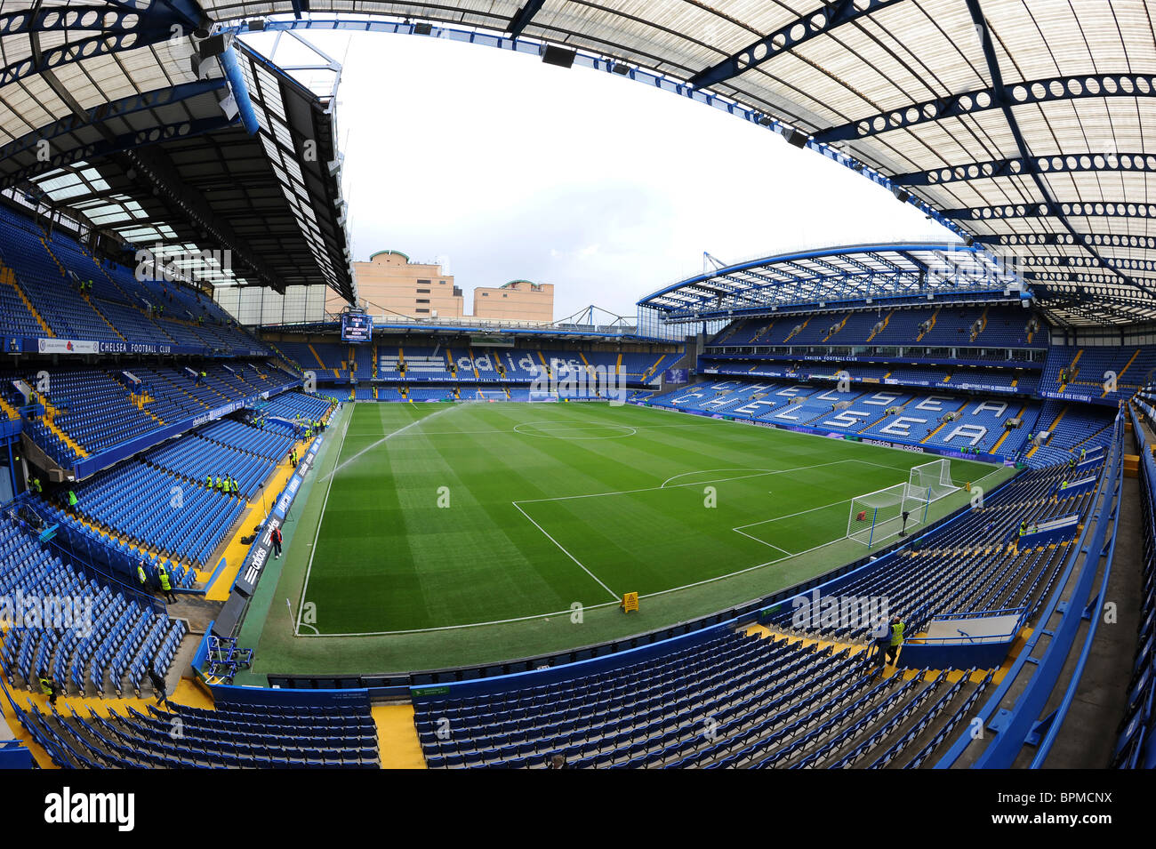 Vue à l'intérieur de stade de Stamford Bridge, Londres. Accueil de Chelsea Football Club Banque D'Images