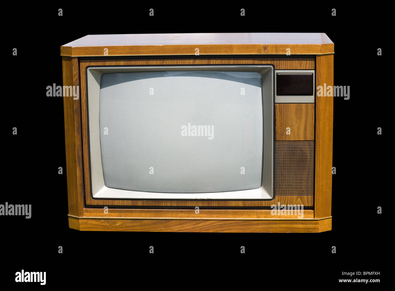 La télévision à l'ancienne sur fond noir Banque D'Images