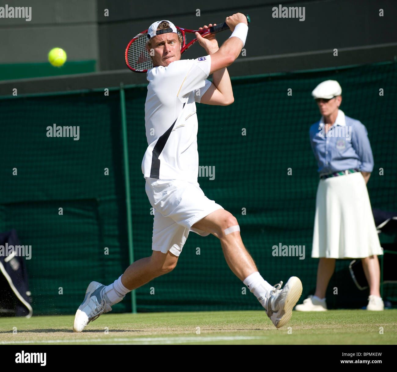 Lleyton Hewitt (AUS) en action au cours de la Tennis de Wimbledon 2010 Banque D'Images