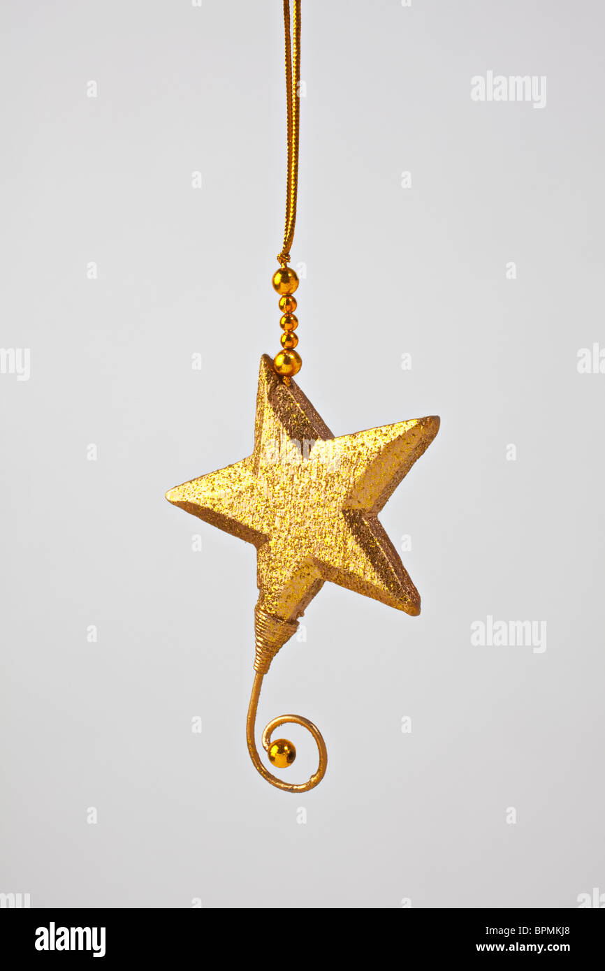 Gold Star Christmas ornament Banque D'Images