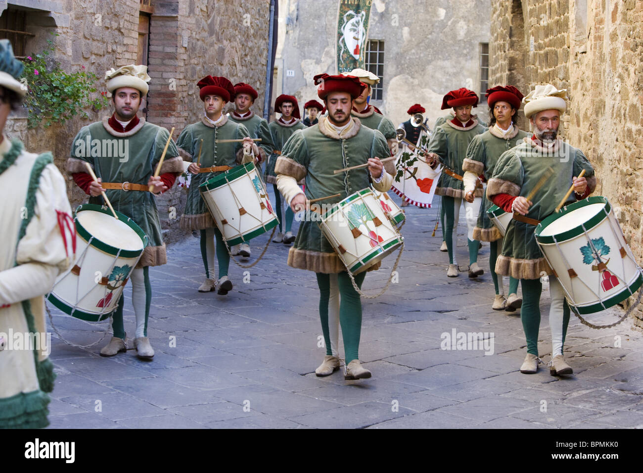 Festival historique pour l'ouverture de la saison de chasse (apertura della Cacce), Montalcino, Toscane, Italie Banque D'Images