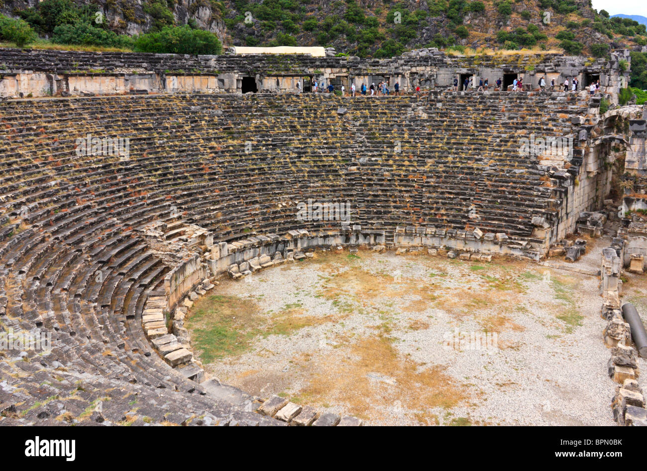 Ruines de l'amphithéâtre à Myra, Kale, Turquie Banque D'Images