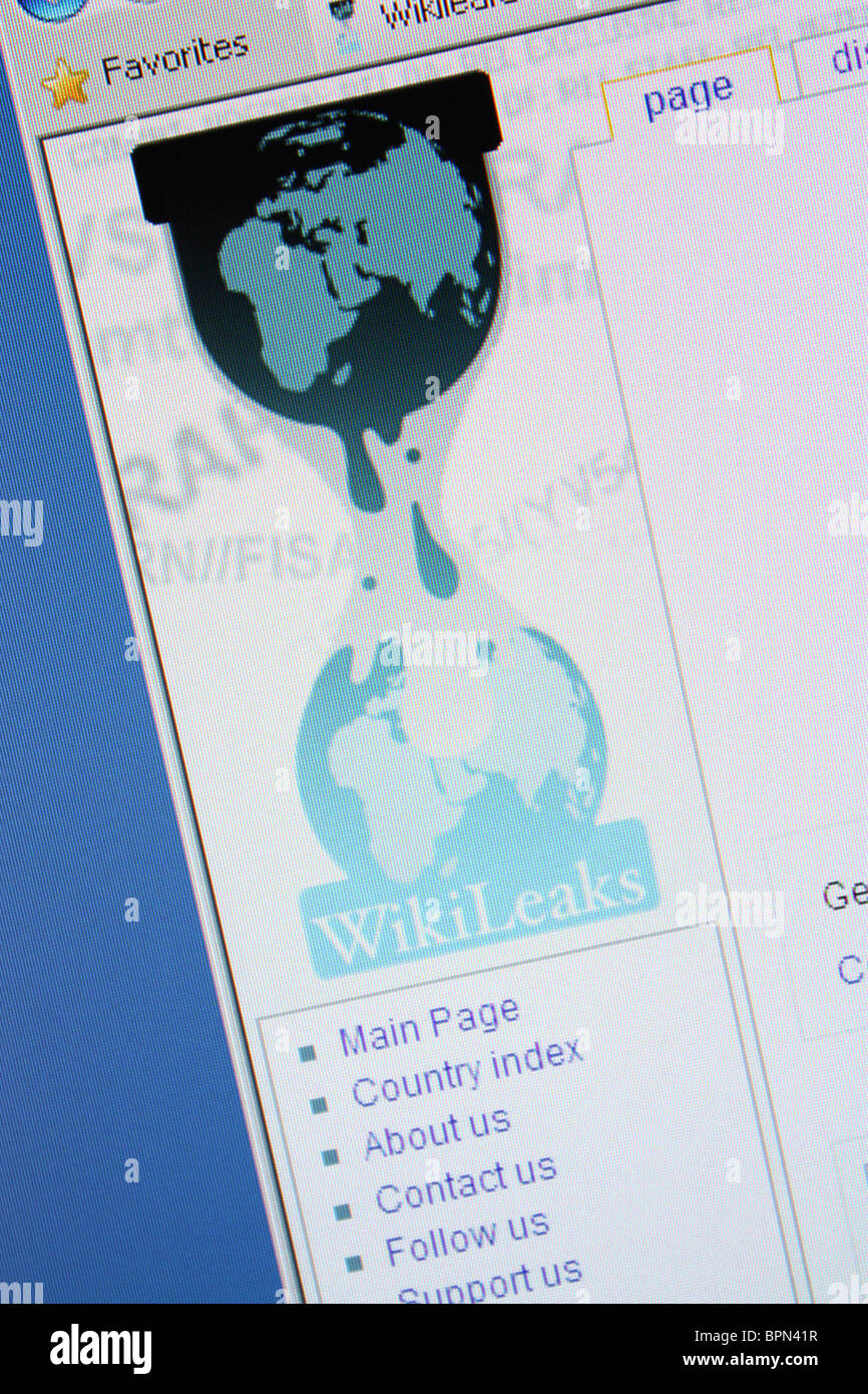 L'inconduite de l'entreprise gouvernement wikileaks.org Banque D'Images