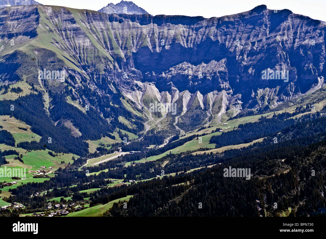 L'altiport de Megève (Alpes) Banque D'Images
