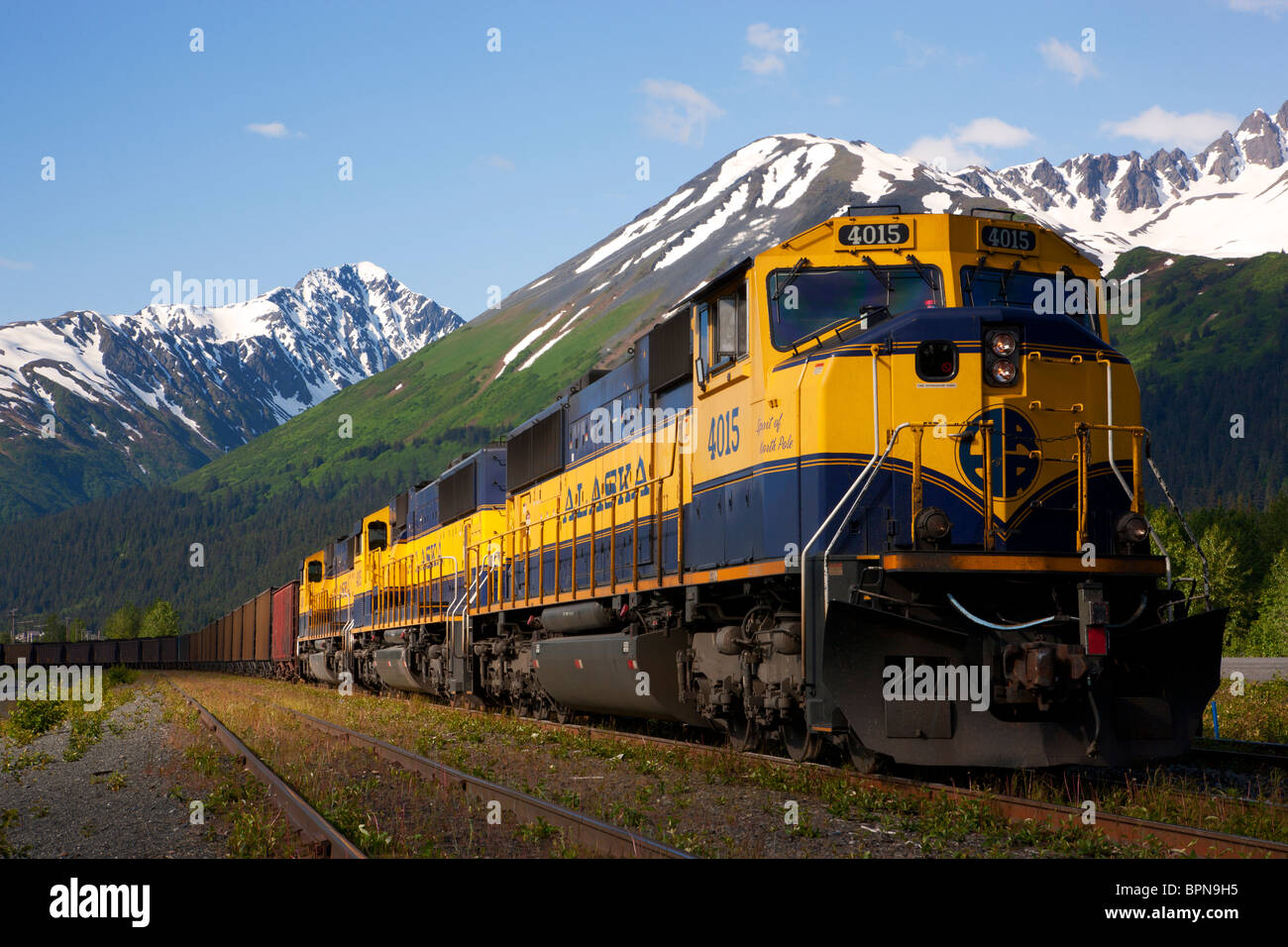 Alaska Railroad, Seward, Alaska. Banque D'Images