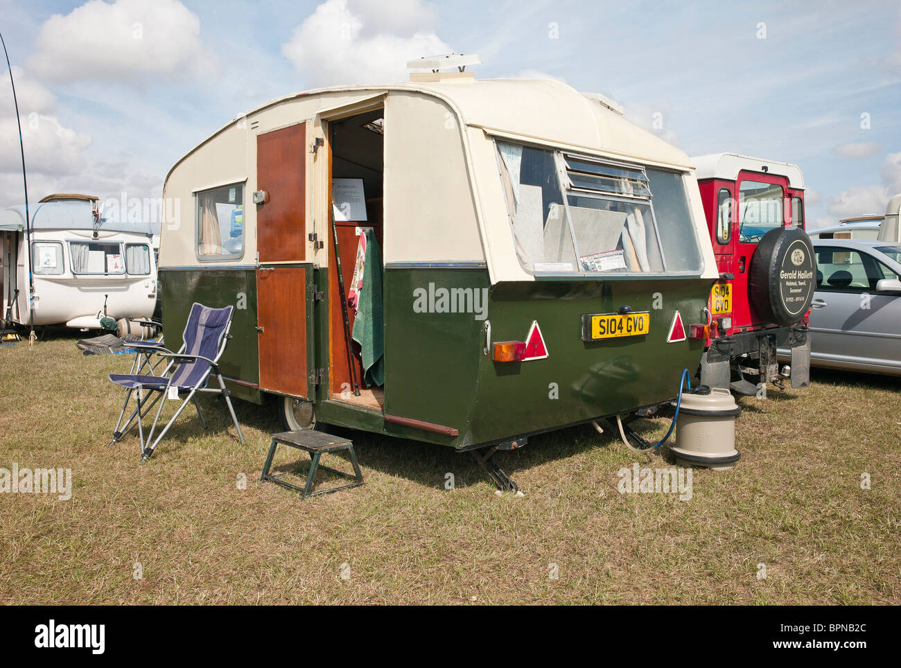 1960 Thomson Glendale touring holiday caravan à un spectacle en UK 2010 Banque D'Images