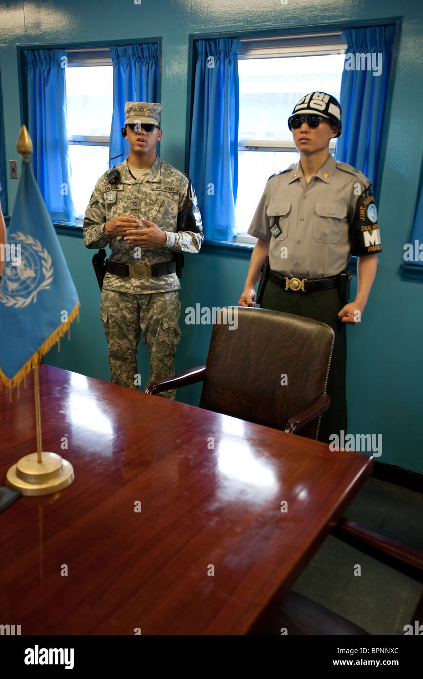 Panmunjom, dans la zone démilitarisée (DMZ) entre la Corée du Sud et du Nord. Banque D'Images