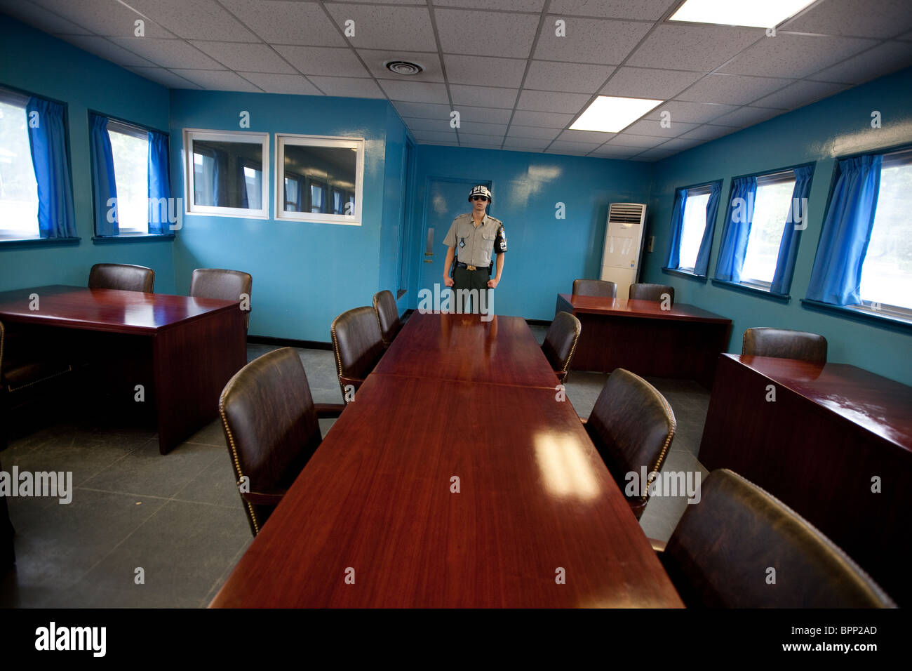 Panmunjom, dans la zone démilitarisée (DMZ) entre la Corée du Sud et du Nord. Banque D'Images