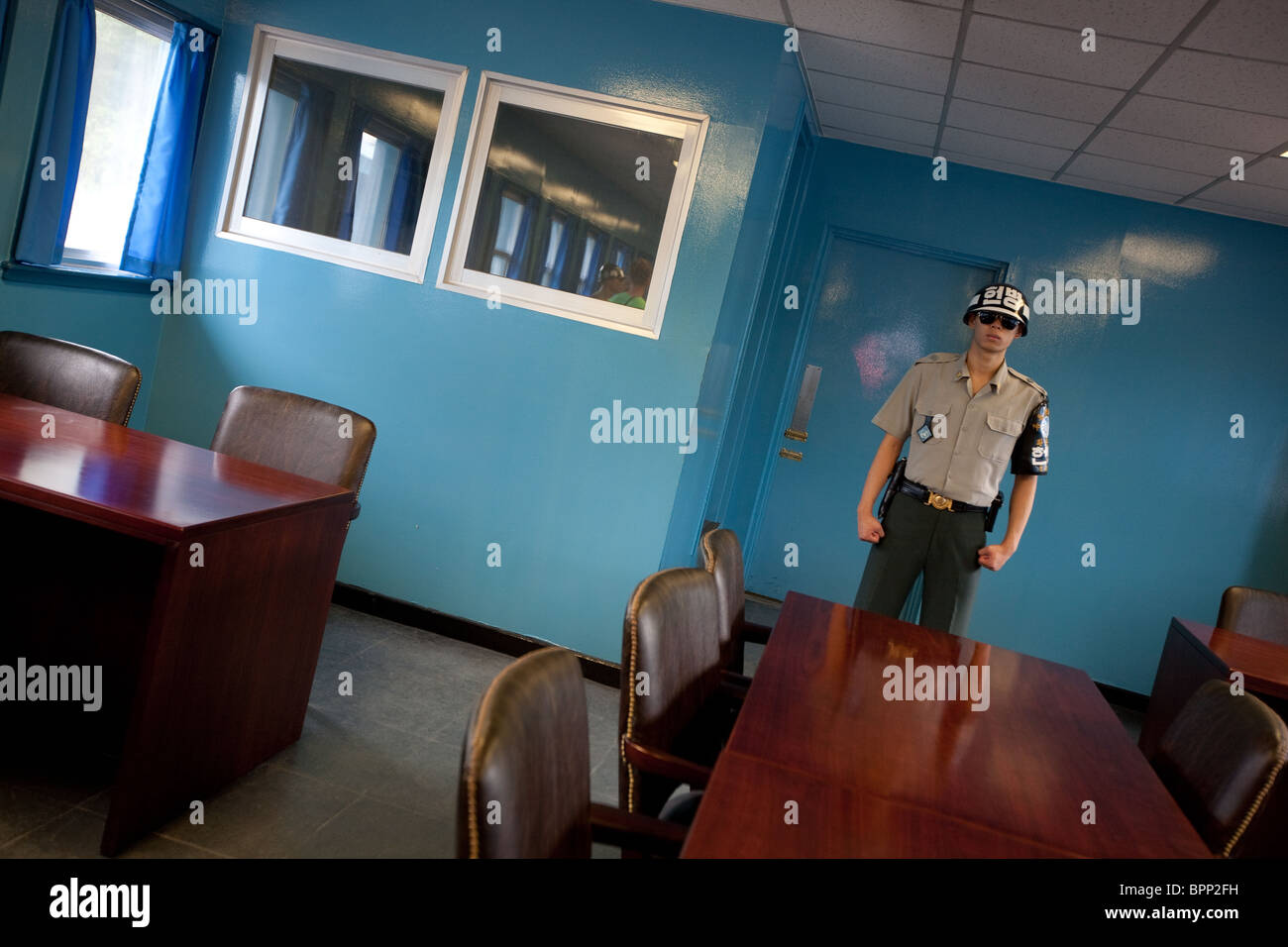 Panmunjom, dans la zone démilitarisée (DMZ) entre la Corée du Sud et du Nord. Banque D'Images