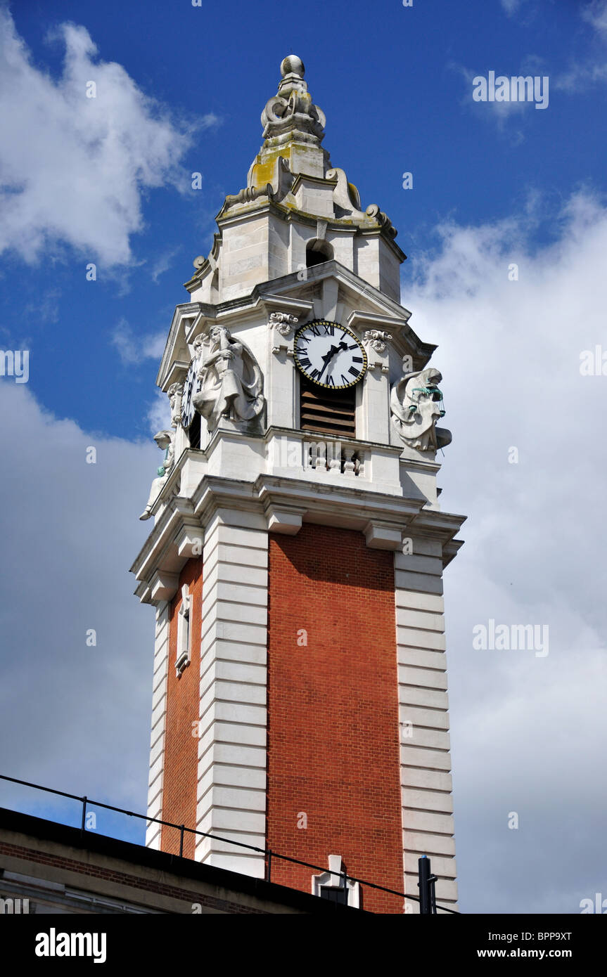 Tour de l'horloge, l'Hôtel de ville de Lambeth, Brixton Hill, Brixton, London Borough of Lambeth, Greater London, Angleterre, Royaume-Uni Banque D'Images