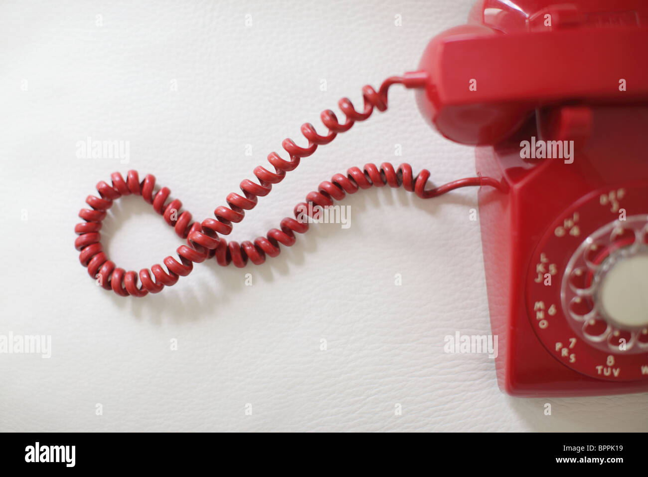 Téléphone rétro rouge Banque D'Images