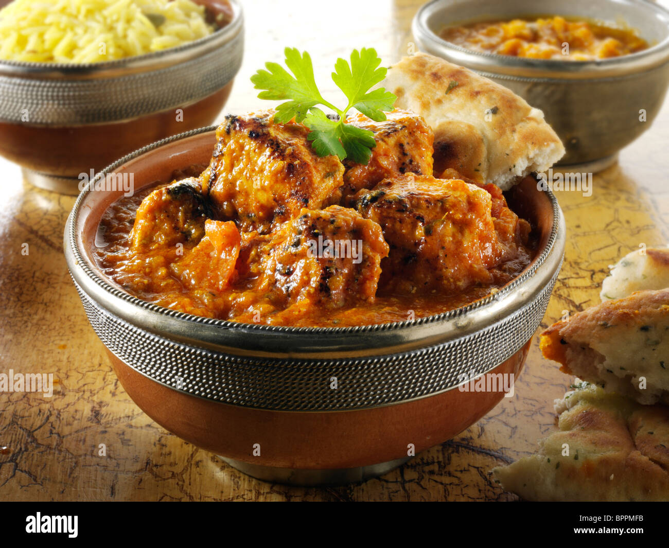 Dopiaza Poulet et riz au curry recette de cuisine indienne, photos, images et photos Banque D'Images