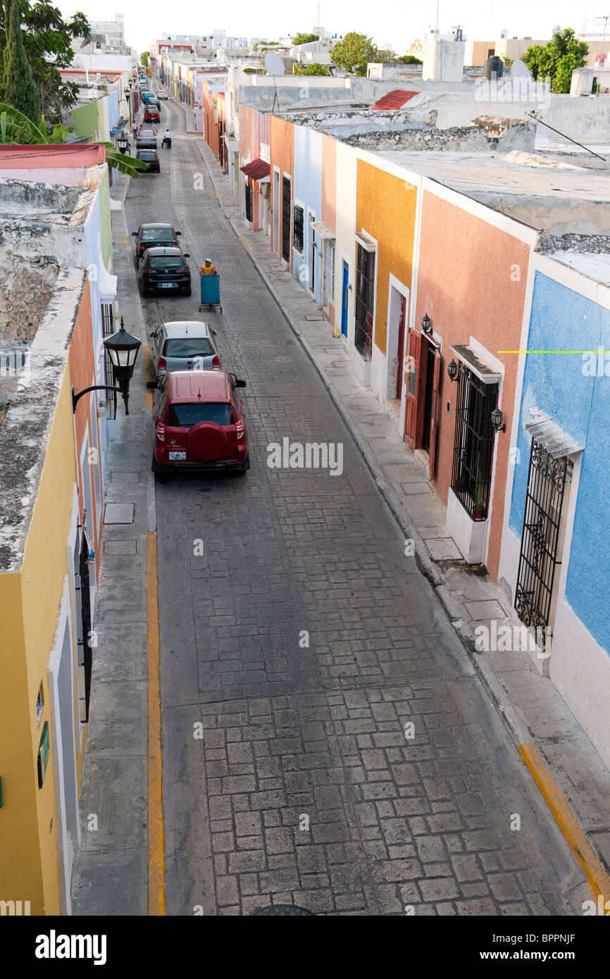Vue de la Puerta de Tierra, Campeche, le Yucatan, Mexique Banque D'Images