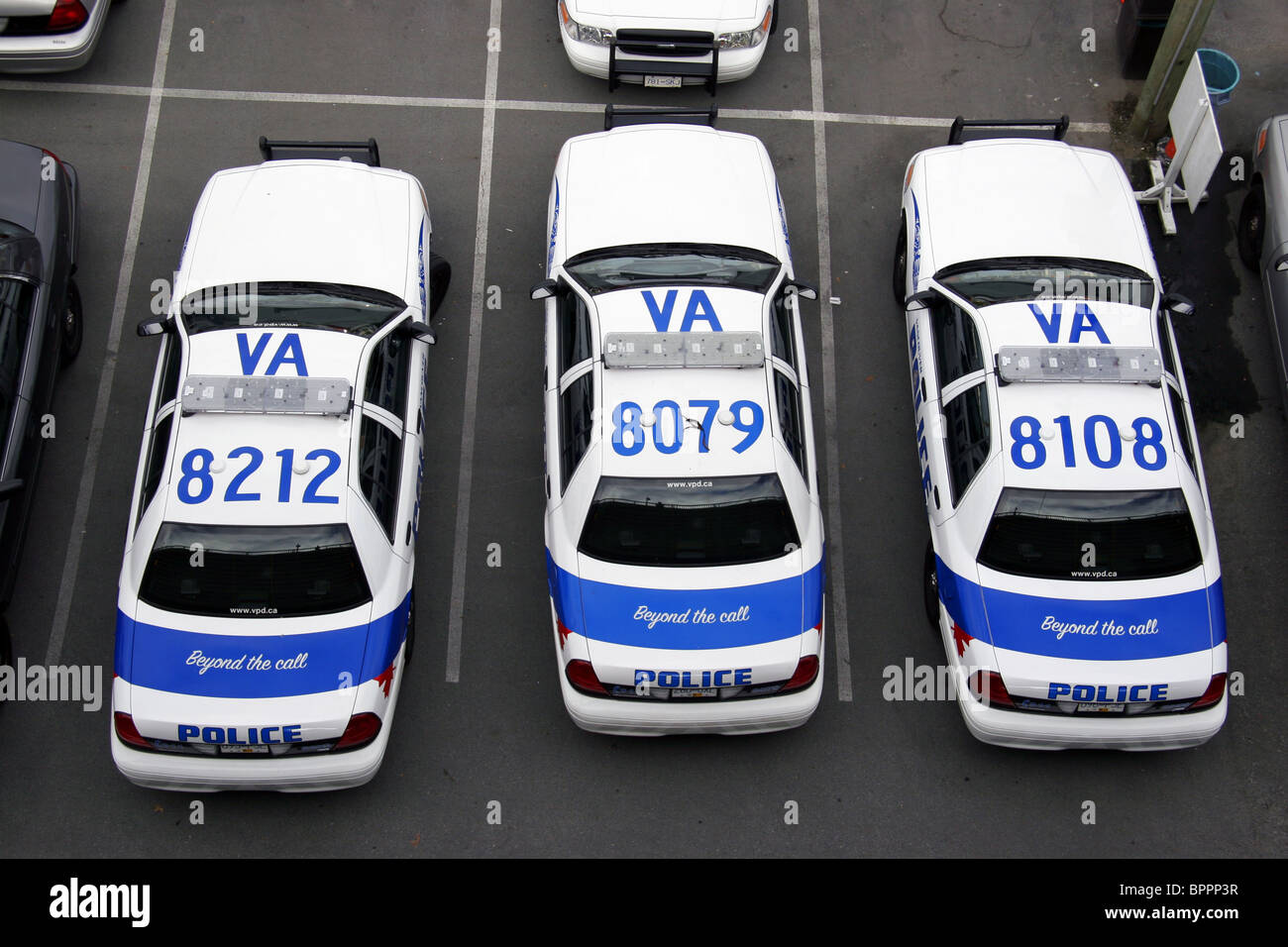Les véhicules du service de police de Vancouver, Vancouver, Colombie-Britannique, Canada Banque D'Images
