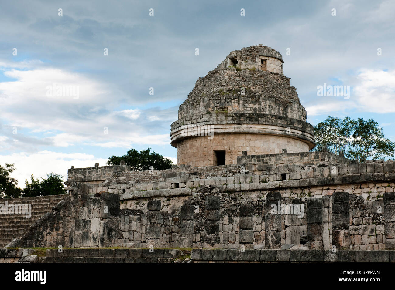Observatoire, El Caracol, Chichen Itza ruines, le Yucatan, Mexique Banque D'Images