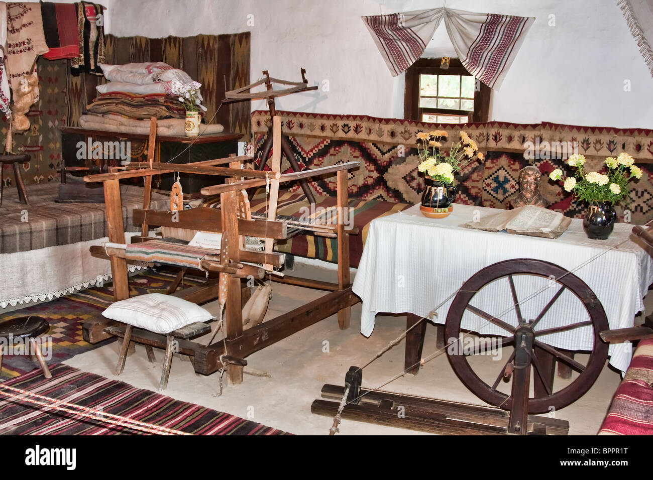 Ion Creanga's memorial house à Humulesti village, Neamt, Roumanie. Banque D'Images