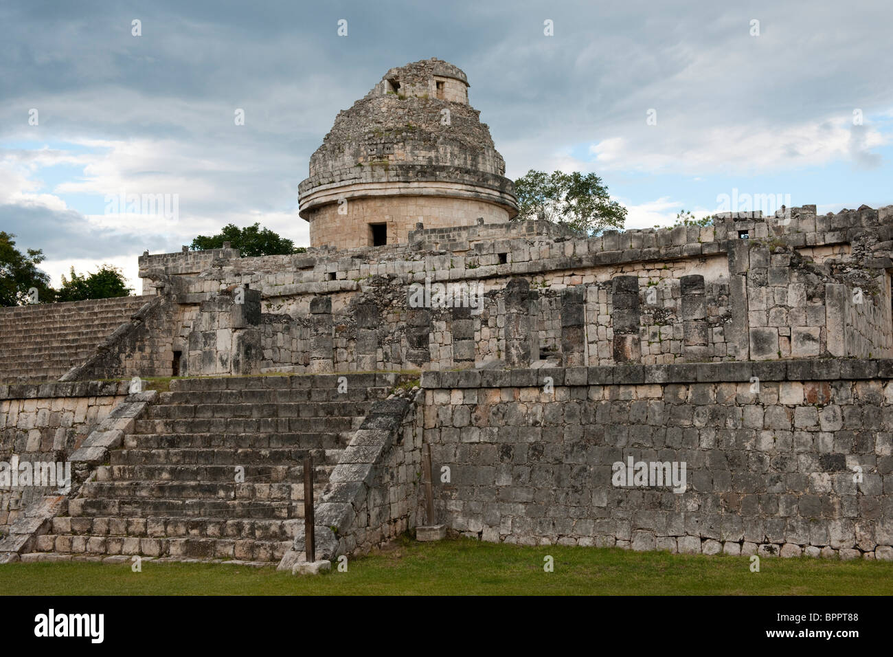 Observatoire, El Caracol, Chichen Itza ruines, le Yucatan, Mexique Banque D'Images
