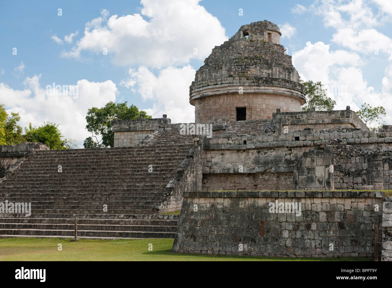 Observatoire, El Caracol, Chichen Itza ruines, le Yucatan, Mexique Banque D'Images