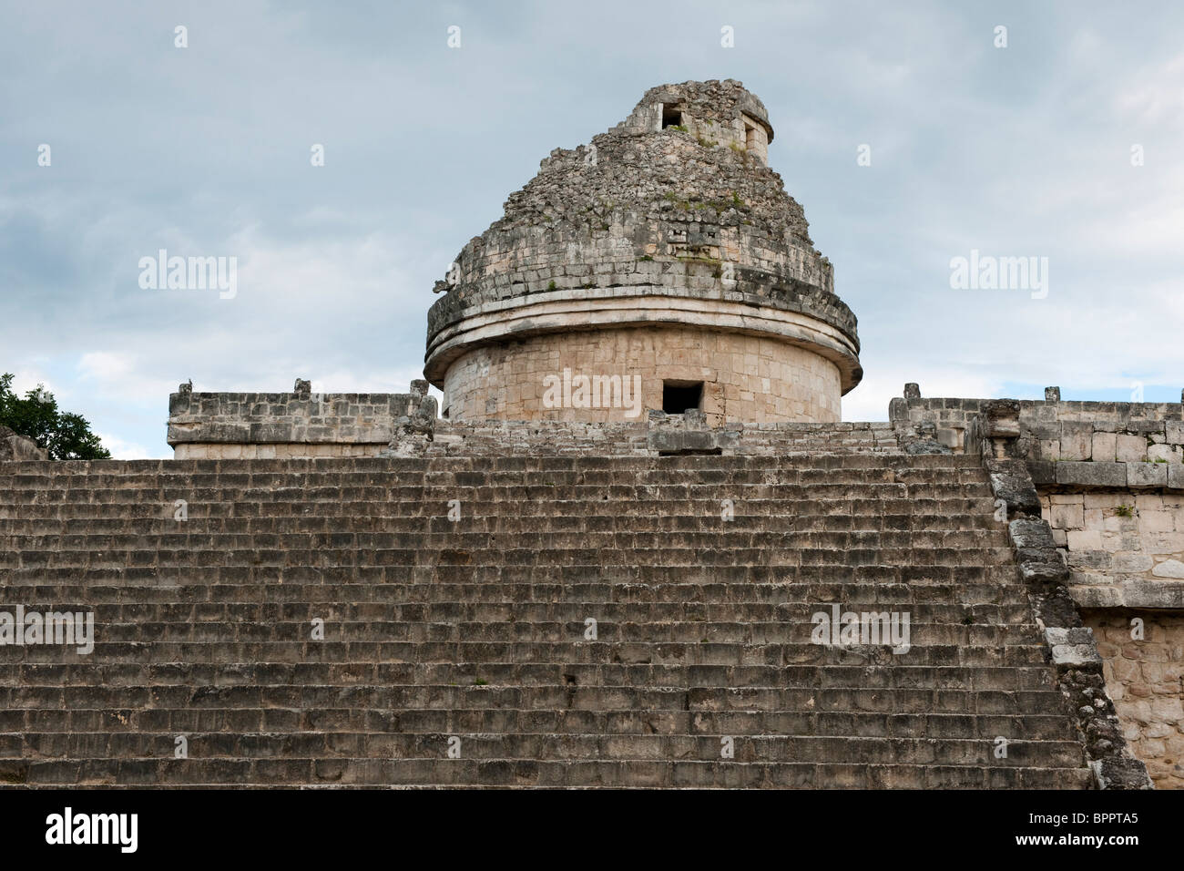 Observatoire, El Caracol, Chichen Itza ruines, le Yucatan, Mexique Banque D'Images