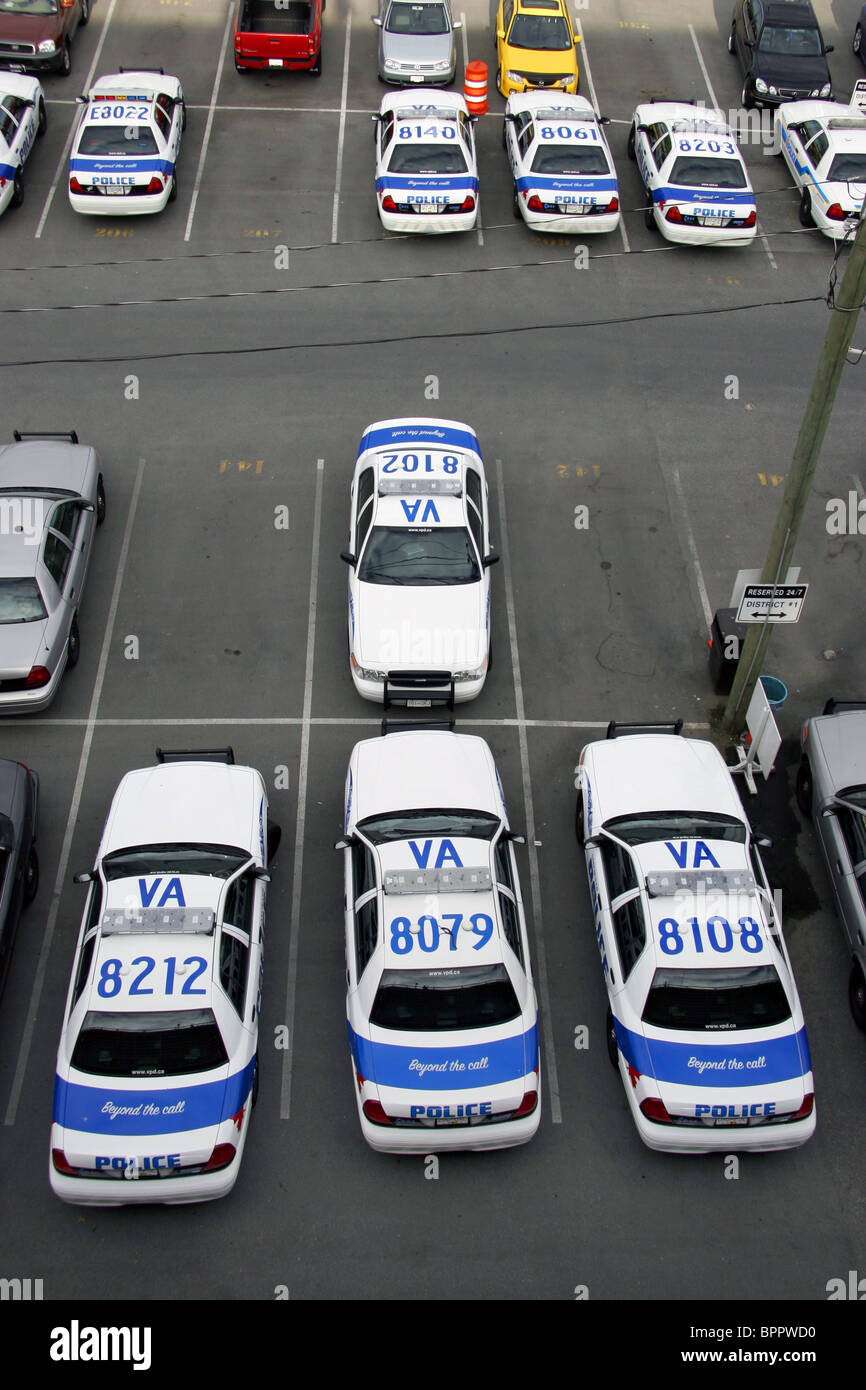 Les véhicules du service de police de Vancouver, Vancouver, Colombie-Britannique, Canada Banque D'Images