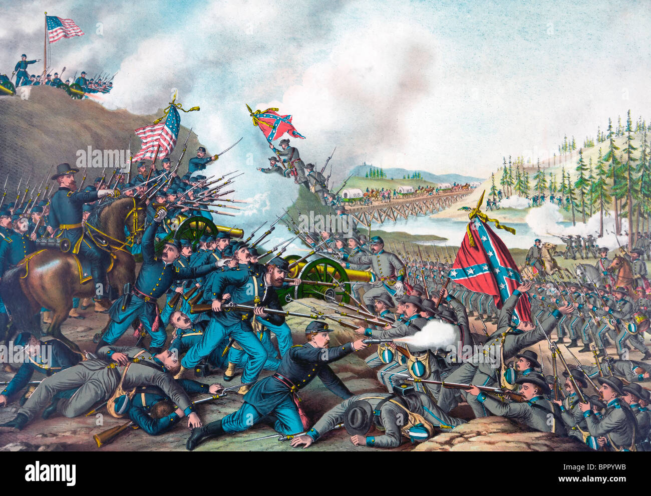 Bataille de Franklin - USA - La guerre civile se sont battus le 30 novembre 1864 Banque D'Images