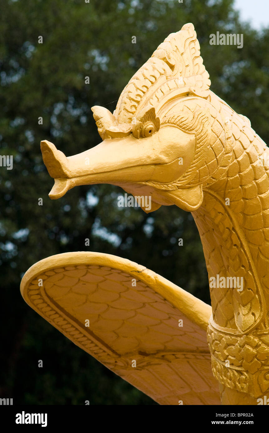 Accrocher de veau sculpture, Phnom Penh, Cambodge Banque D'Images