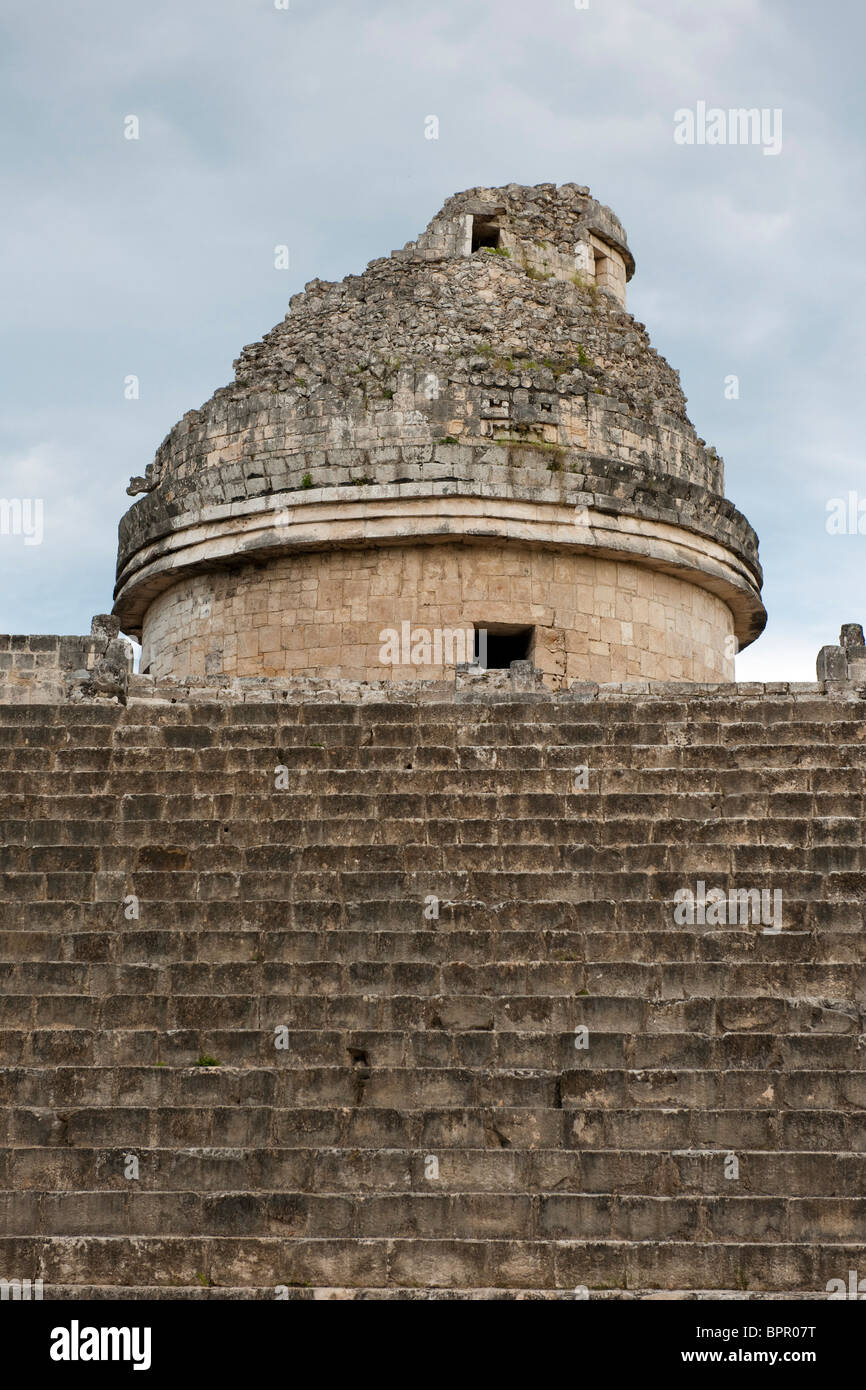 Observatoire, El Caracol, Chichen Itza ruines, le Yucatan, Mexique Banque D'Images