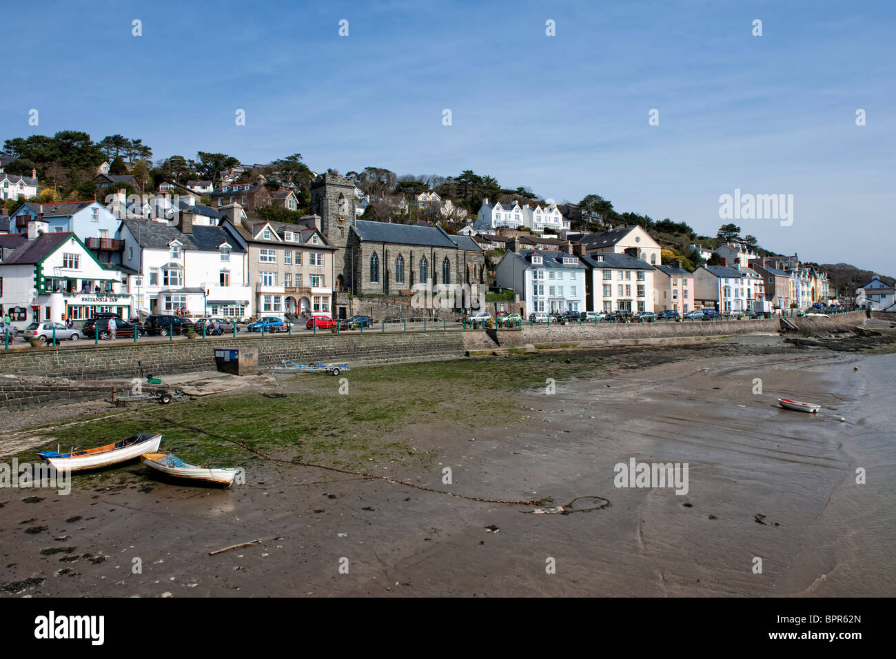 Aberdovey (Aberdyfi) front de mer avec la marée out Banque D'Images