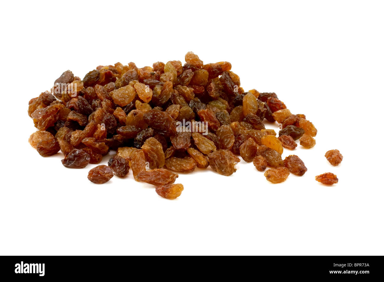 Tas de raisins secs isolated on white Banque D'Images