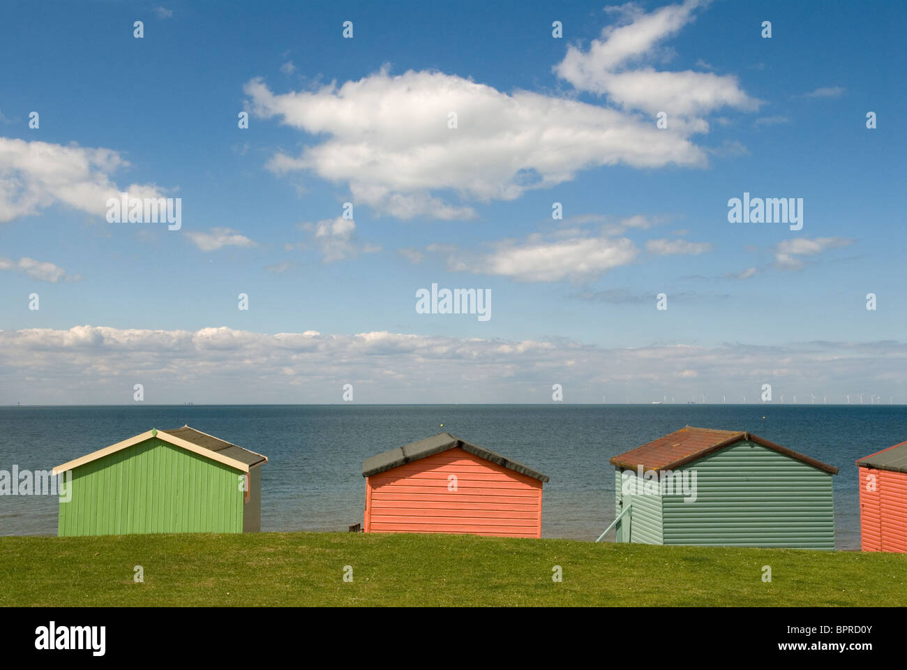 English Beach Huts Tankerton près de Whittabel Kent Angleterre. HOMER SYKES des années 2007 2000 Banque D'Images