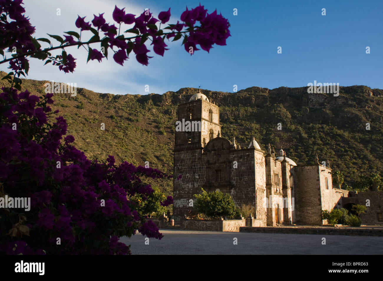 La Mission de San Javier, Baja California, Mexique. Banque D'Images