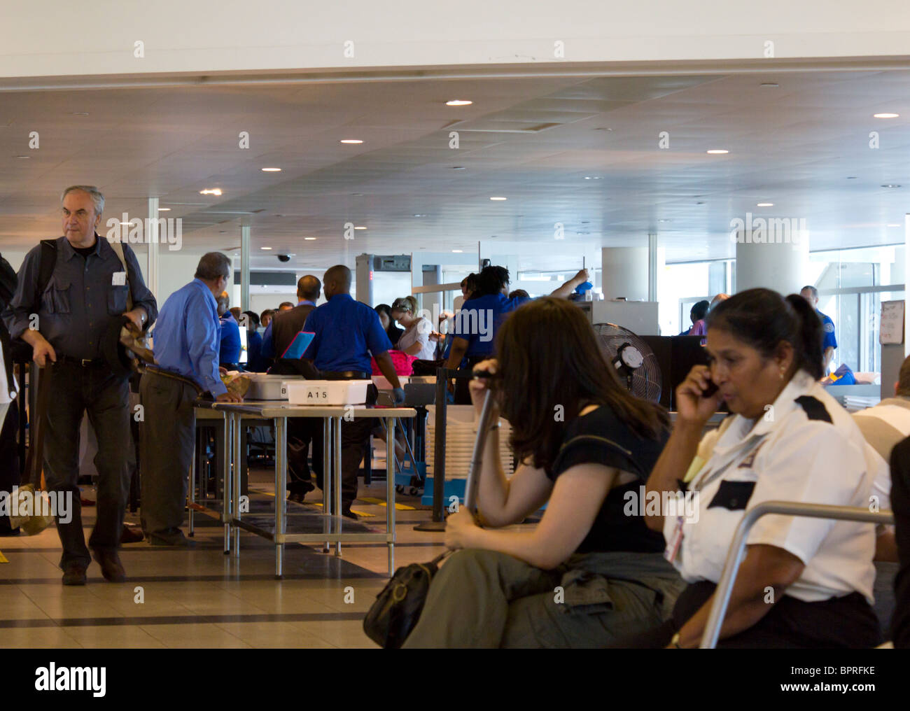 La sécurité des aéroports, l'aéroport de John Kennedy, New York, USA Banque D'Images