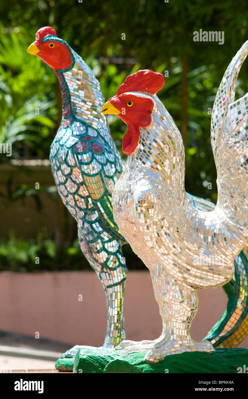 Chiffres coq, Sisophan, Cambodge, Banque D'Images