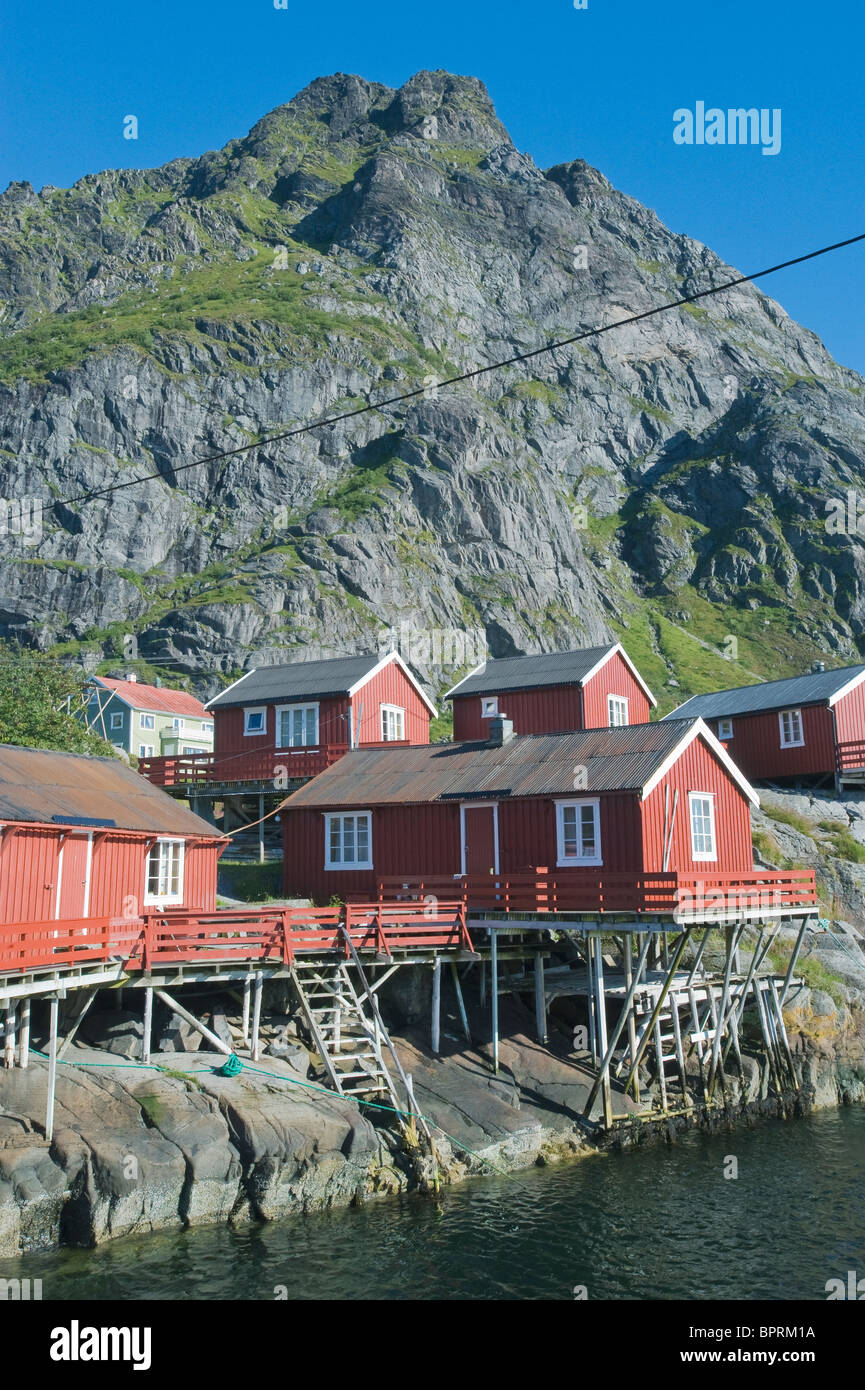 Å, village de pêcheurs sur l'île de Moskenes, îles Lofoten, Norvège Banque D'Images