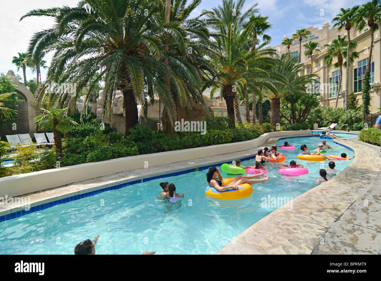 La Lazy River at Mandalay Bay Beach. Banque D'Images