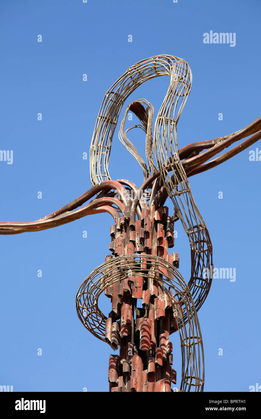 La serpentine, ou serpent impudent Monument, sur le Mont Nébo où Moïse a vu la terre de promesses, Jordanie Banque D'Images