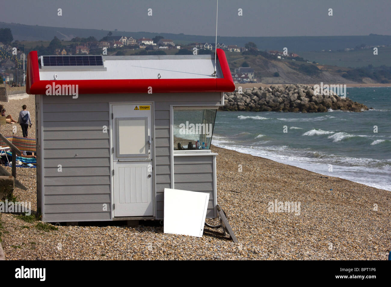Station de sauvetage de la RNLI moderne plage de Weymouth dorset england uk go Banque D'Images