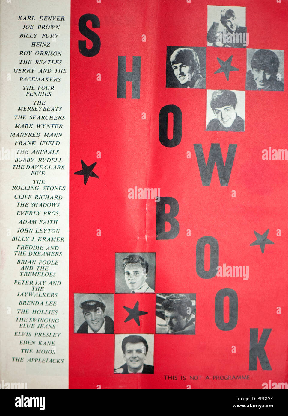 Couverture d'un livre des années 60 Voir livret de programme pour les Beatles. Banque D'Images