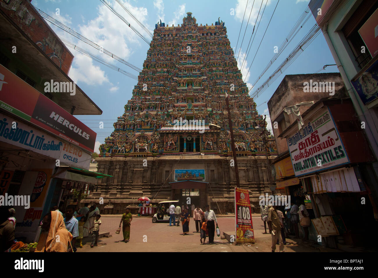 Sri meenakshi temple gate Banque D'Images