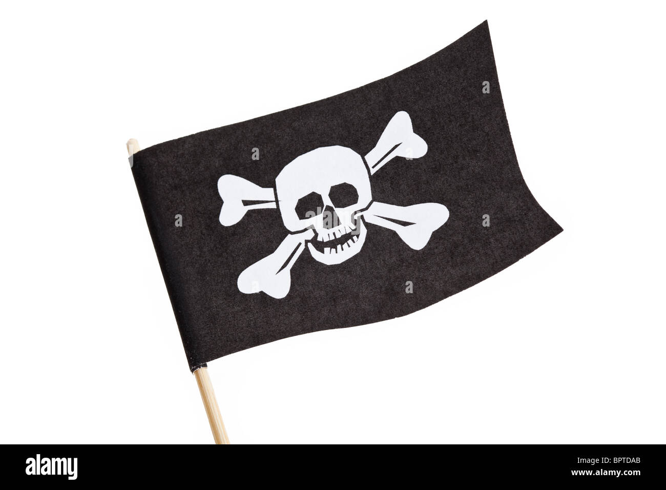 Drapeau pirate avec fond blanc Banque D'Images