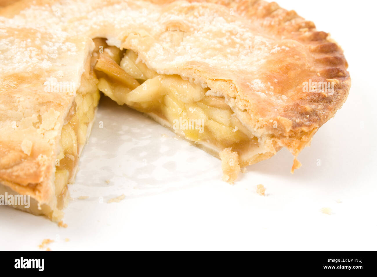 Tarte aux pommes avec un fond blanc Banque D'Images