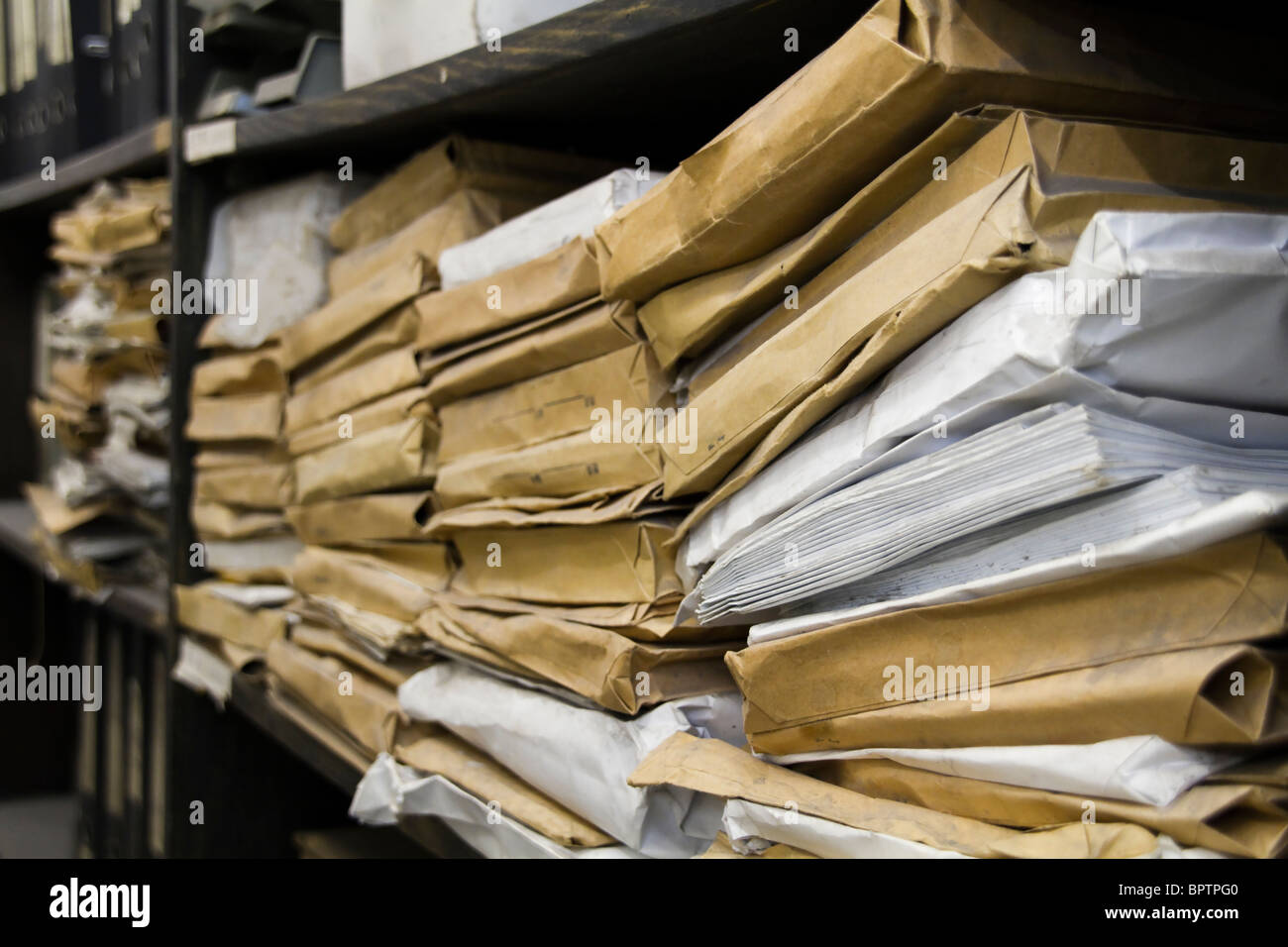 La pile de l'ancien fichier et dossier fichier close up pour le fond Banque D'Images