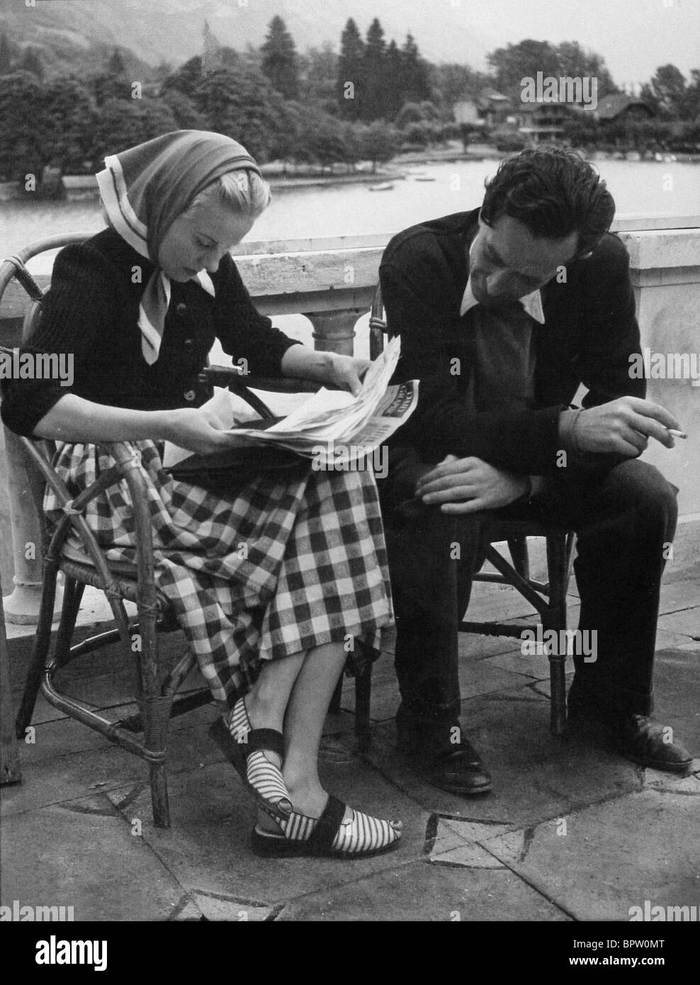 ANN TODD & DIRECTEUR DAVID LEAN et actrice MARI ET FEMME (1948 Photo
