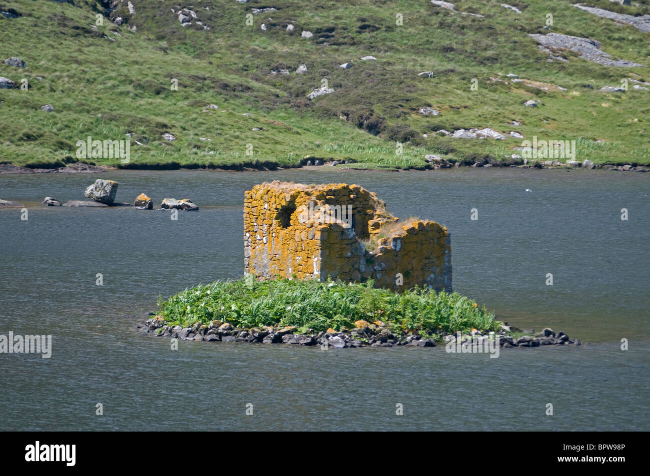 Le Centre international Mon-Hai dun Leoid Island Tower House, à l'île de Barra, Outer Hebrides, Highland. L'Écosse. 6533 SCO Banque D'Images