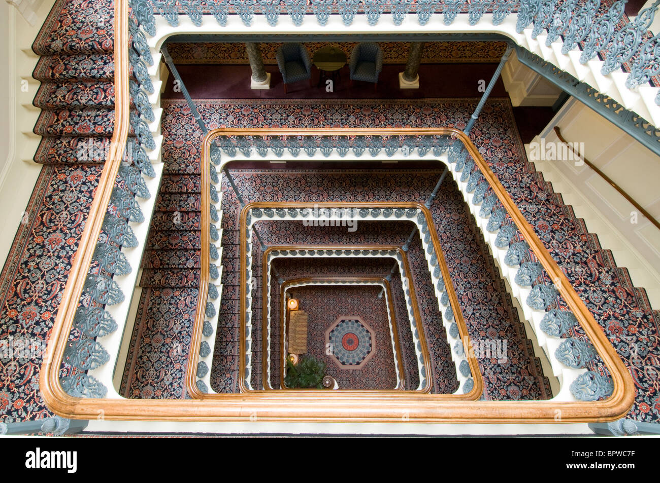 Grand Hotel Brighton escalier central Banque D'Images