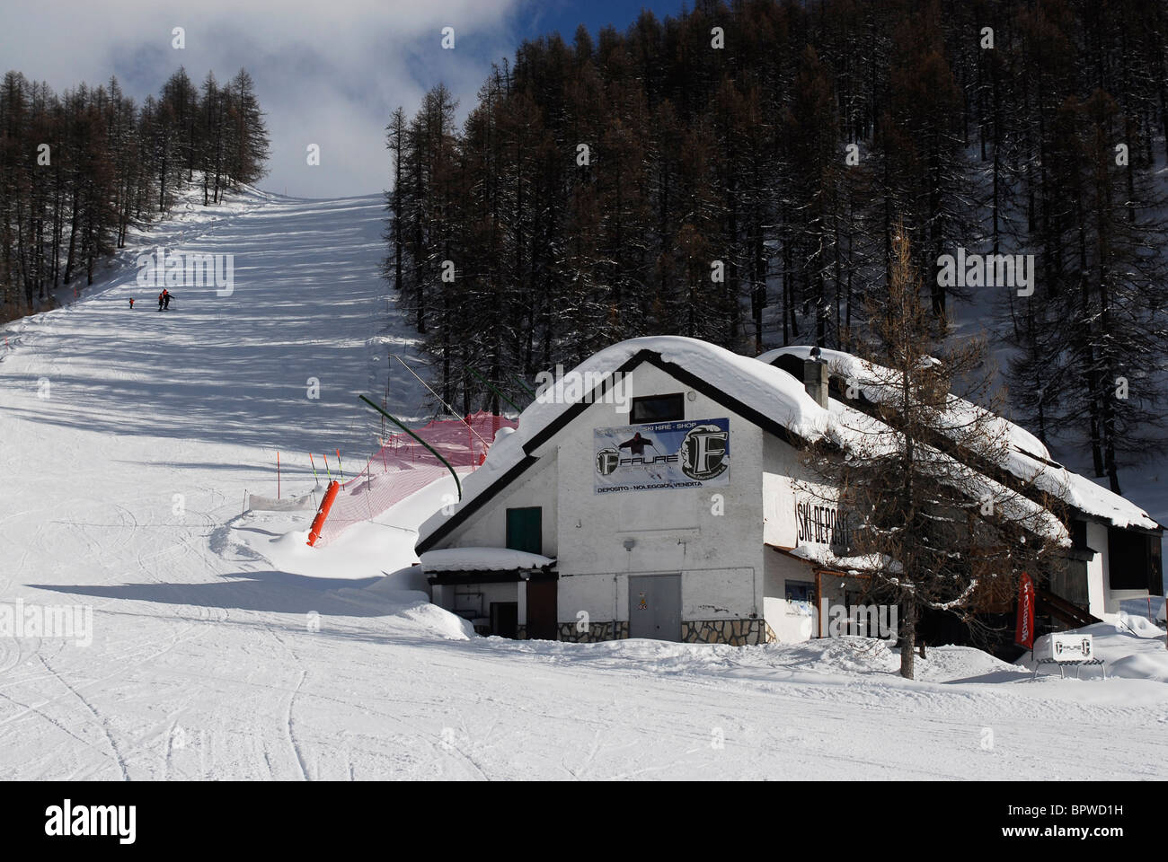 Sport d'hiver. Ski Sauze D'Oulx, Italie Banque D'Images