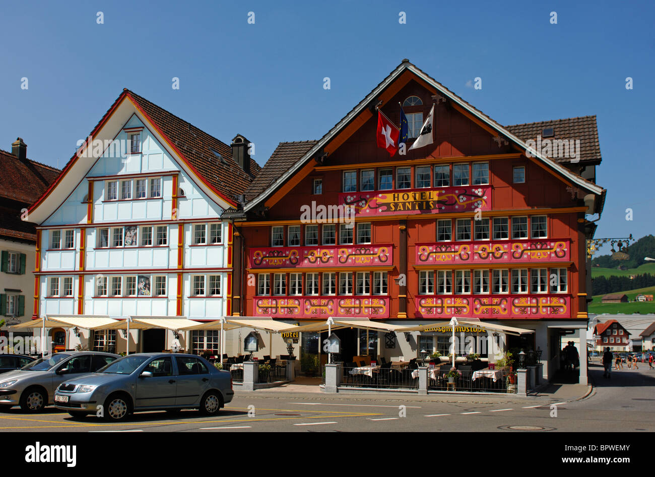 Romantik-Hotel Traube avec sa magnifique façade, Zürich, Suisse Banque D'Images