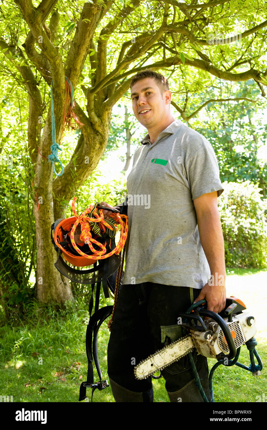 Portrait de tree surgeon Banque D'Images