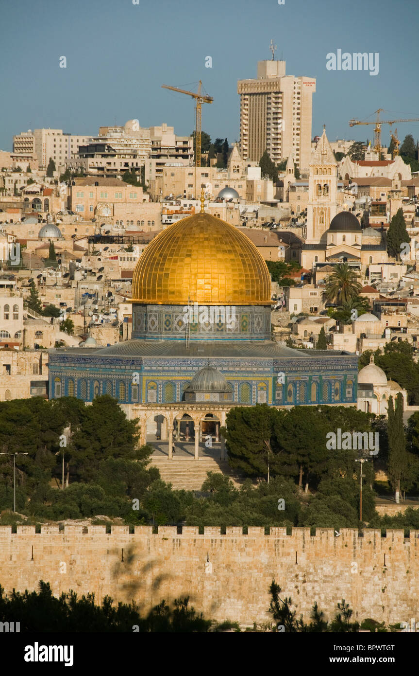 Le dôme du Rocher sur le mont du Temple à Jérusalem, Israël Banque D'Images