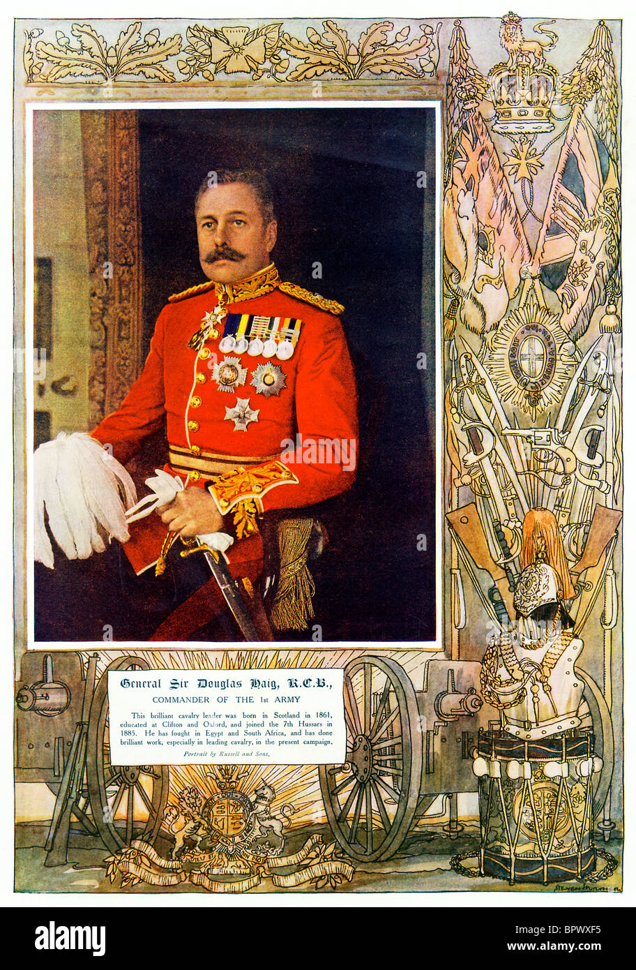 Le général Sir Douglas Haig, 1914 portrait de la famille scion du whisky qui a commandé l'Armée britannique en France Banque D'Images